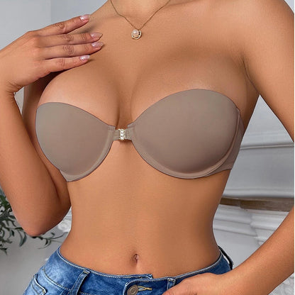 Front Closure Strapless Push Up Bra