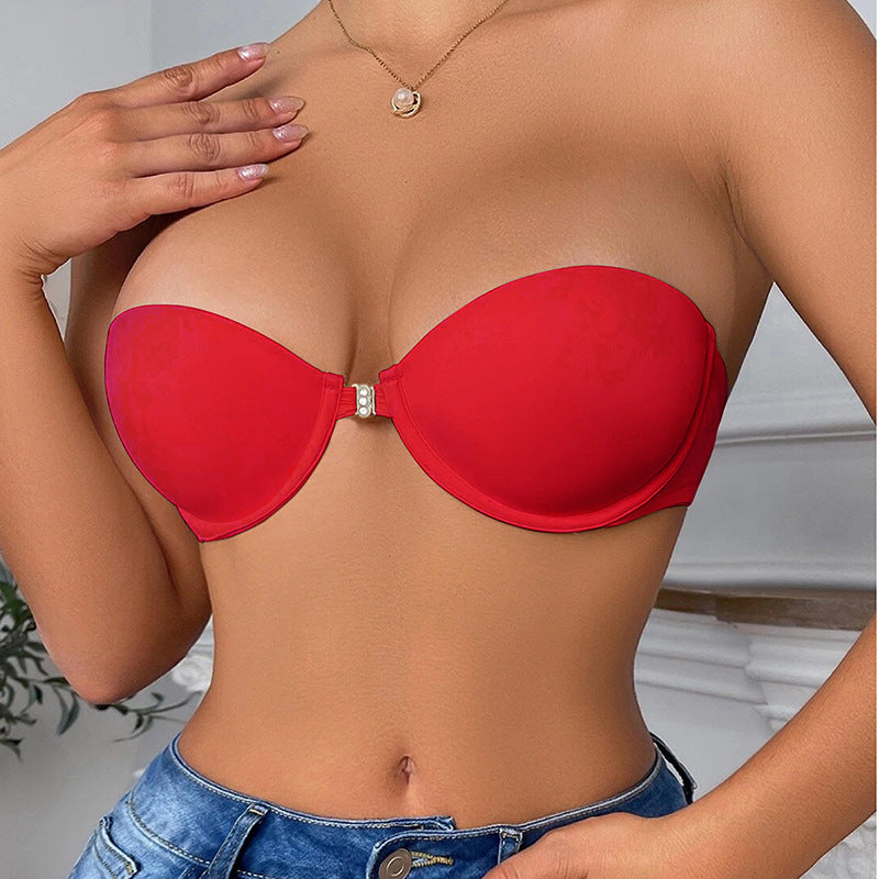 Front Closure Strapless Push Up Bra