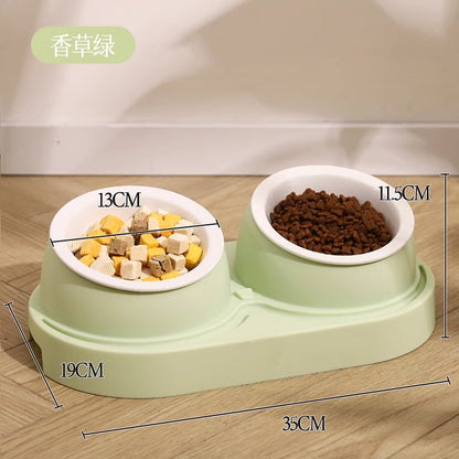 Double Compartment Pet Food Bowl
