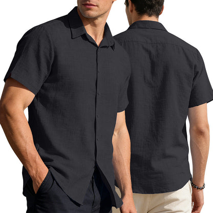Mens Linen Short Sleeve Shirt