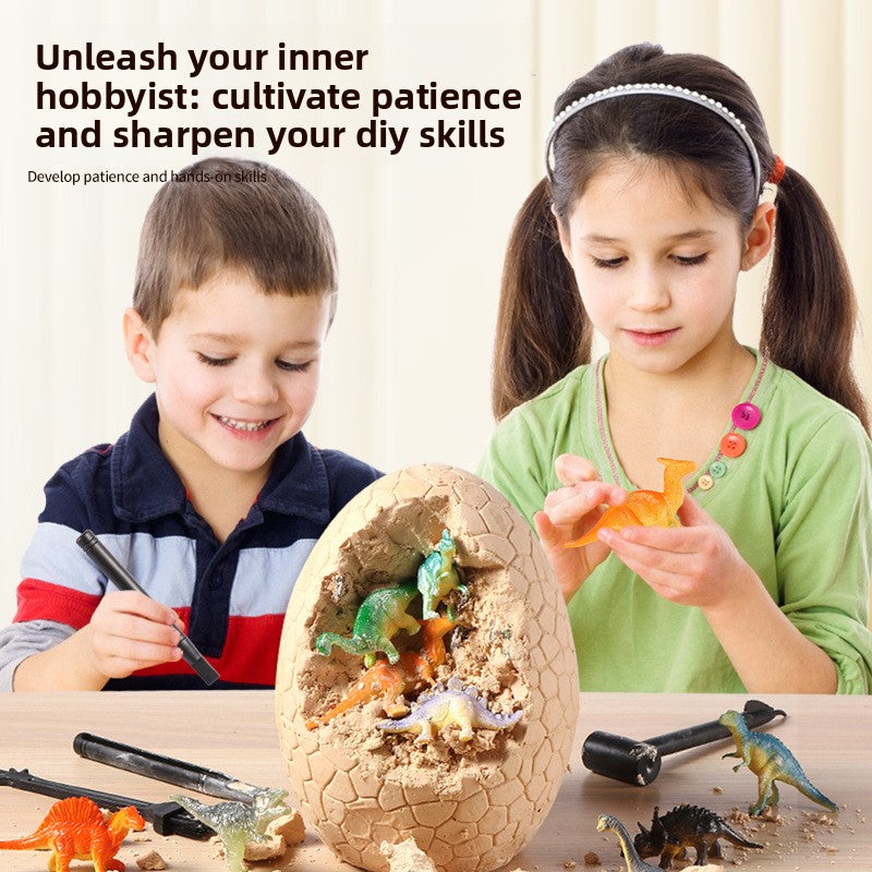 Children Archaeological Digging Dinosaur Egg