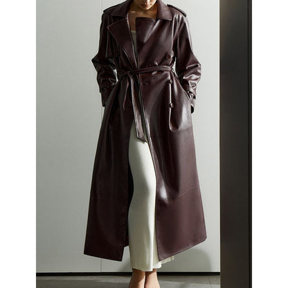 women leather coat