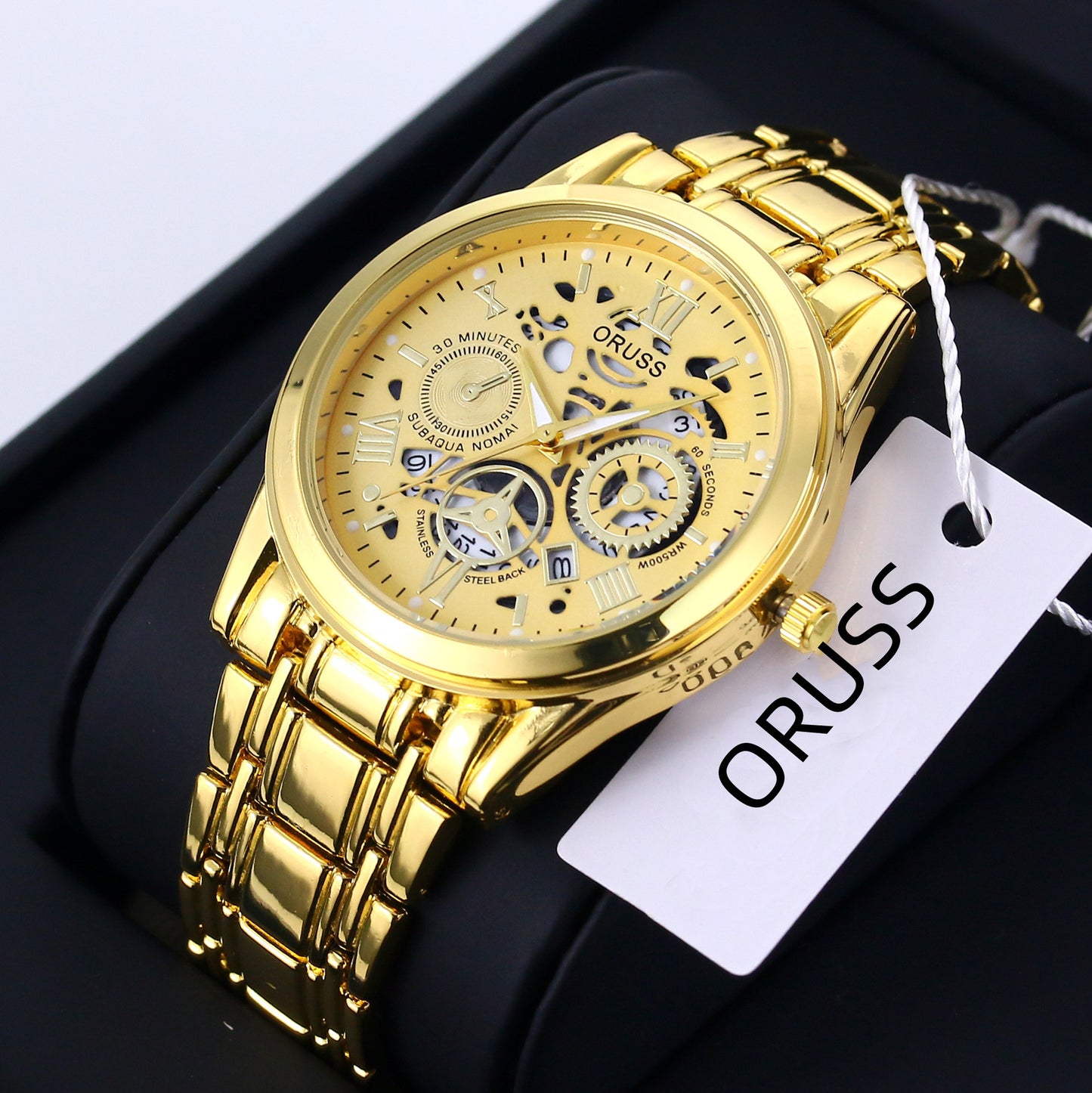Mens Quartz Watch Steel Calendar Sports Wristwatch