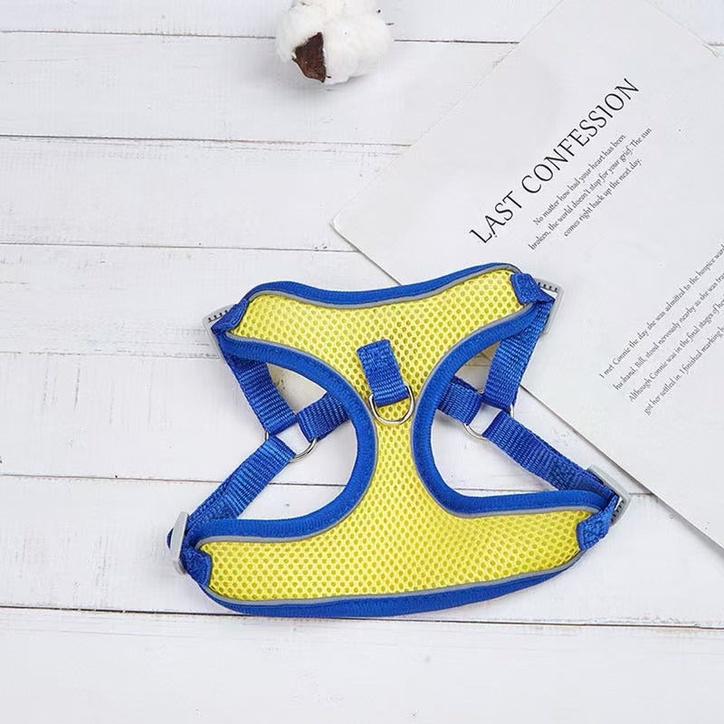 Pet Dog Cat Harness Vest Breathable Reflective Adjustable Walking Leash