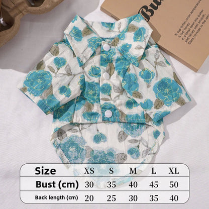 Floral Pet Shirt for Cats and Small Dogs