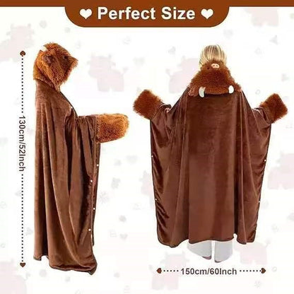 Hooded Animal Cape Blanket