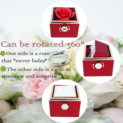 Double Heart Rotating Necklace with Gift Box