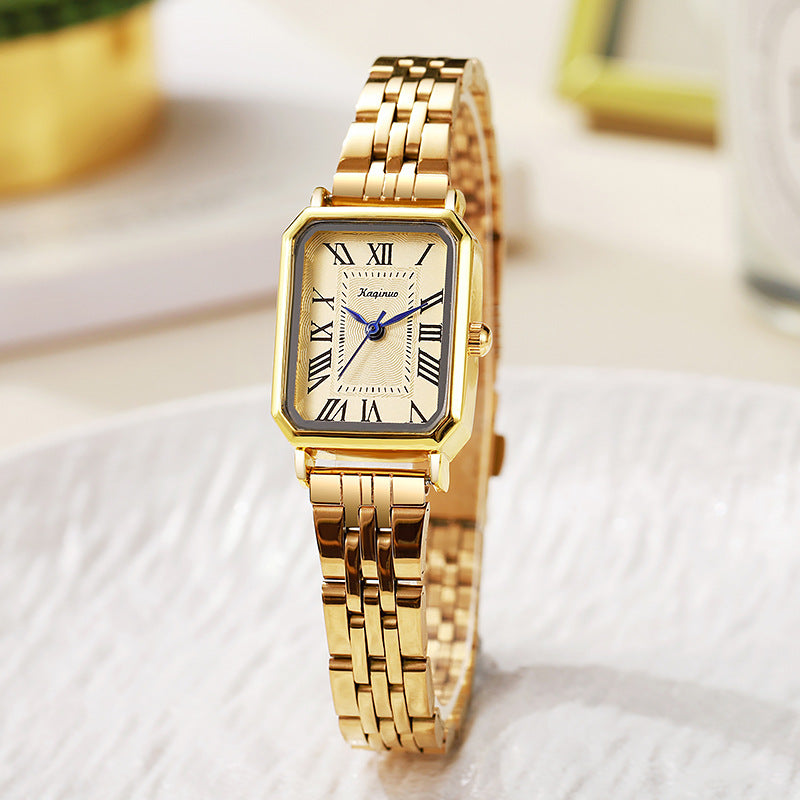Women's Square Dial Stainless Steel Quartz Watch