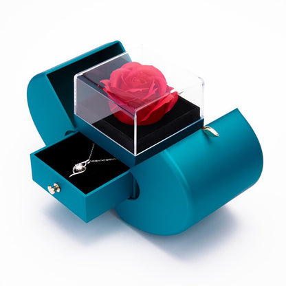 Eternal Flower Christmas Jewelry Gift Box with Necklace