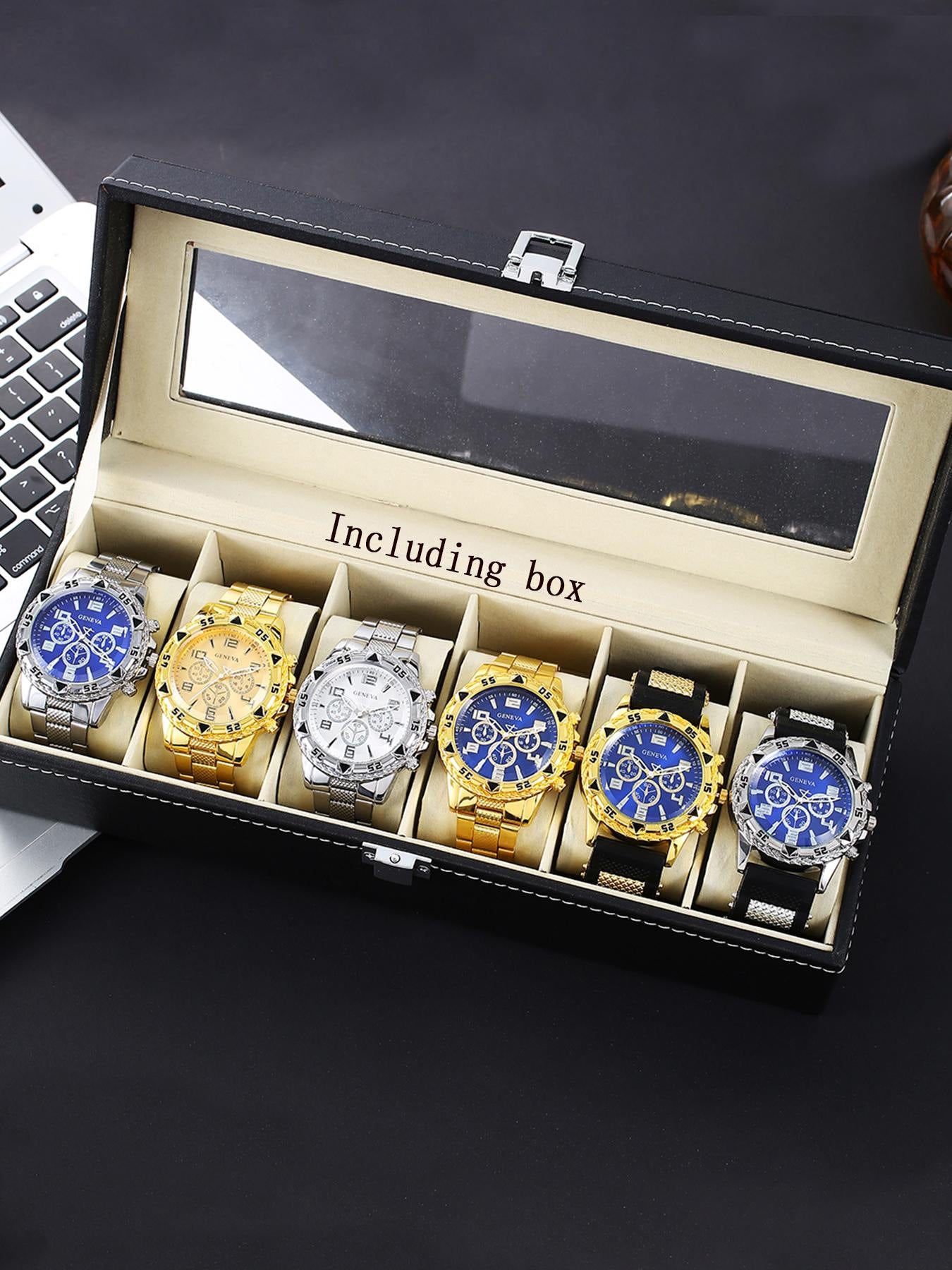Men's Steel Strap Quartz Watch Set
