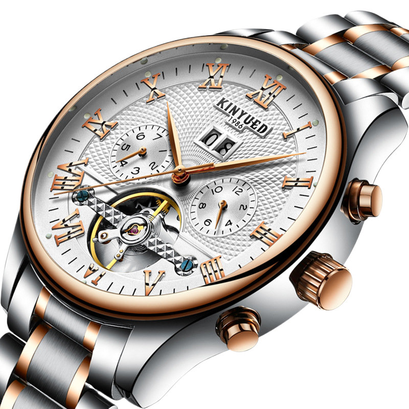 Automatic Mechanical Watch with Tourbillon and Calendar