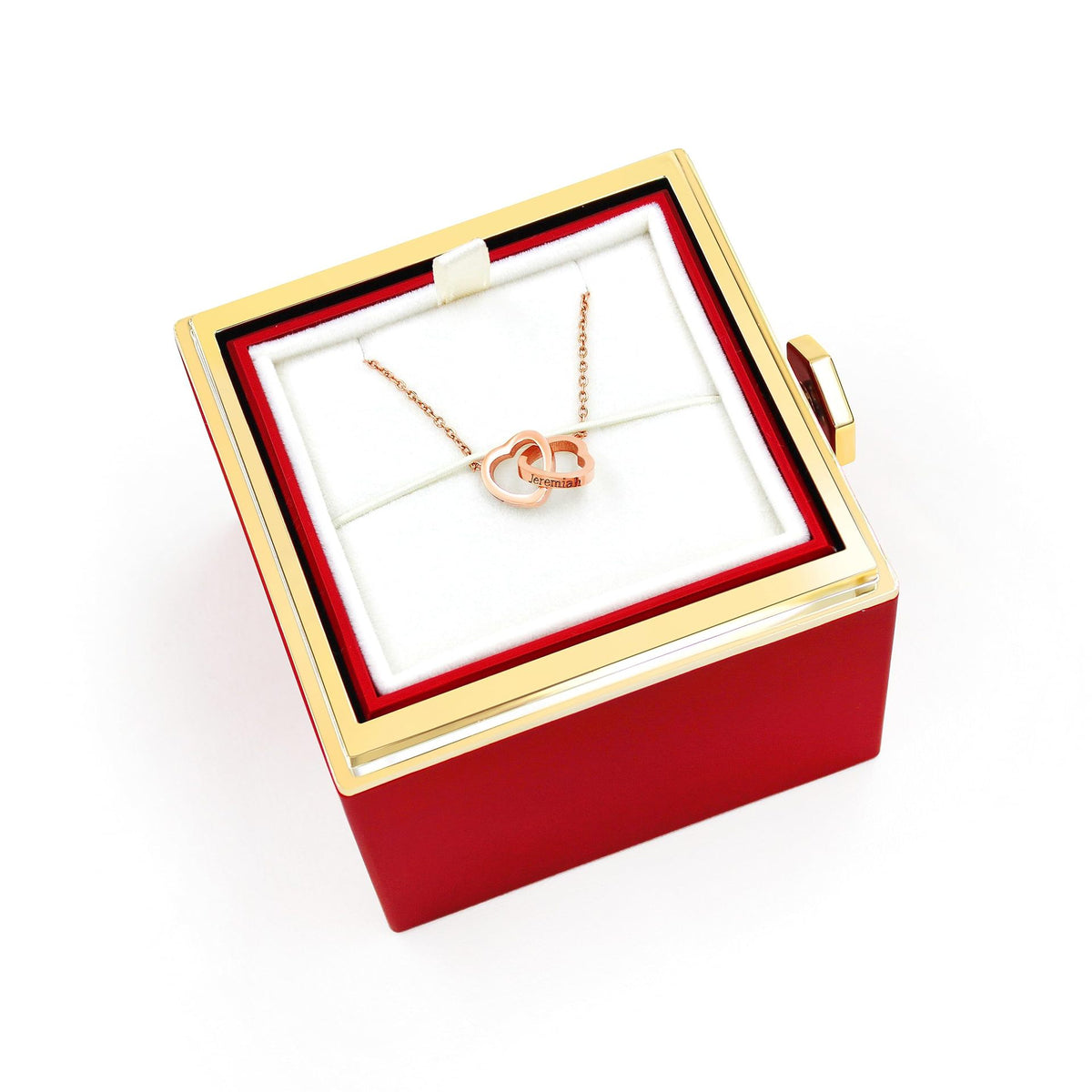 Double Heart Rotating Necklace with Gift Box