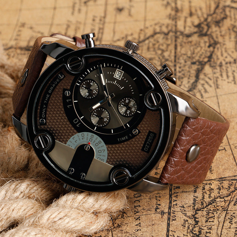 Fashion Mens Watch Large Dial Casual Sports Quartz