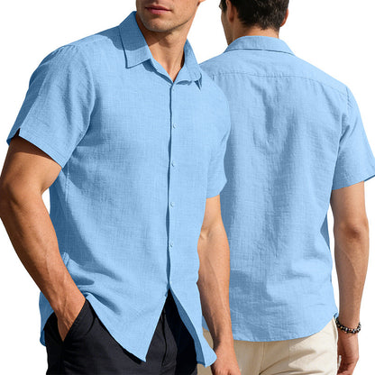 Mens Linen Short Sleeve Shirt