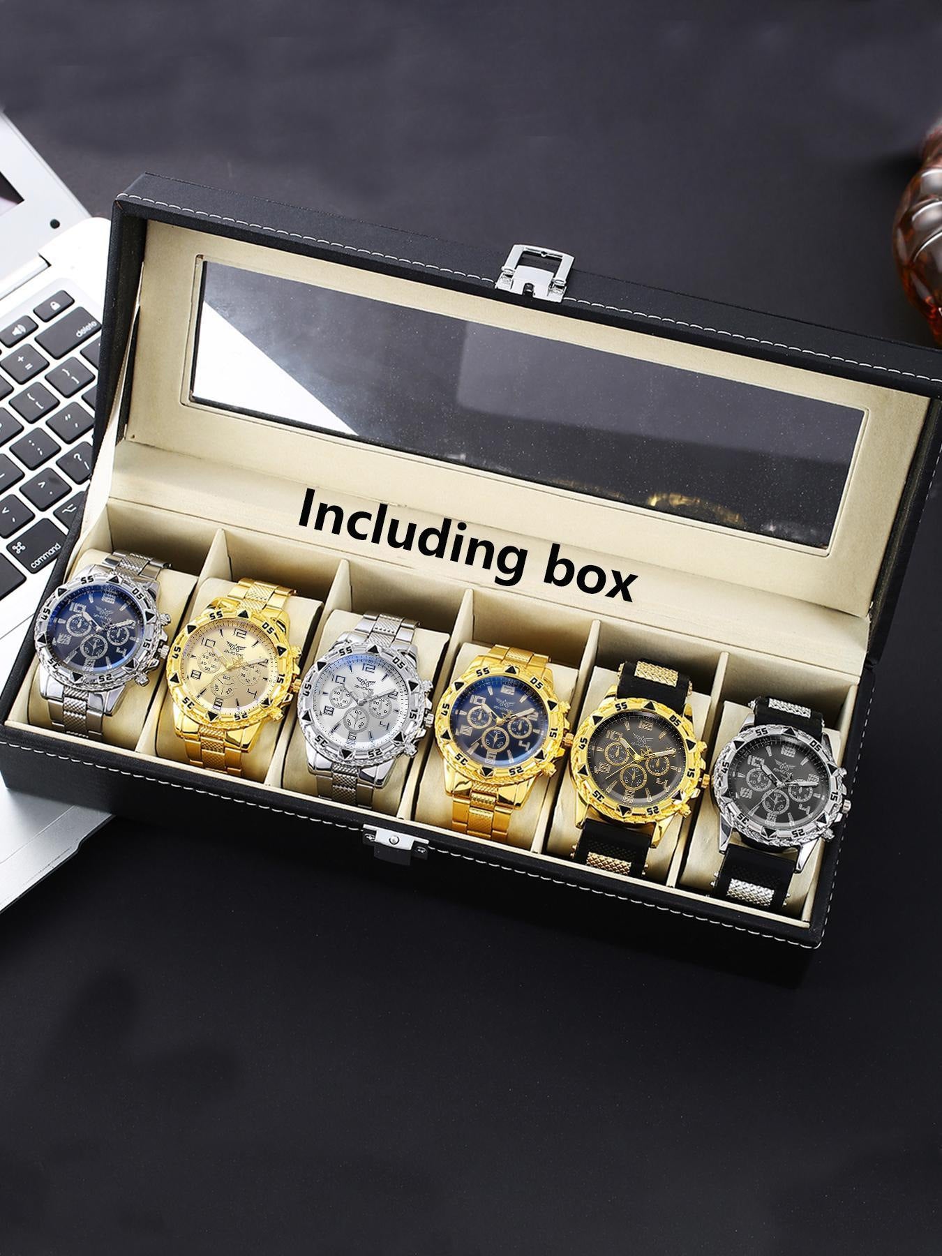 Men's Steel Strap Quartz Watch Set