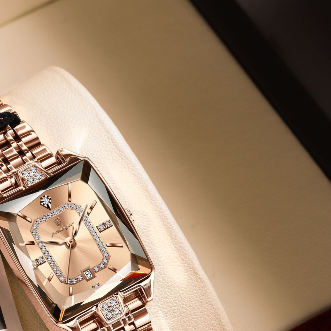 Women's Rectangular Stainless Steel Quartz Watch