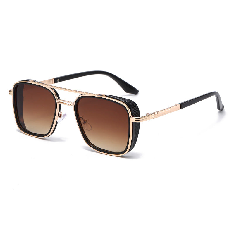 Geometric Metal Frame UV Protection Sunglasses