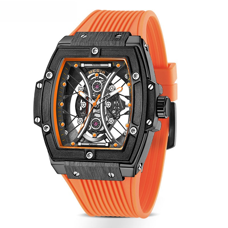Meigel's New Men's Barrel-Shaped Wholesale Douyin Popular Fashion Trend Silicone Strap Luminous Sports Watch