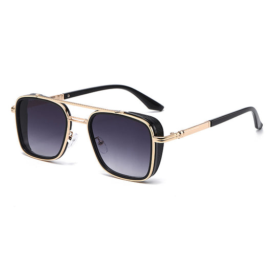 Geometric Metal Frame UV Protection Sunglasses