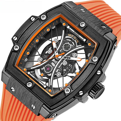 Meigel's New Men's Barrel-Shaped Wholesale Douyin Popular Fashion Trend Silicone Strap Luminous Sports Watch