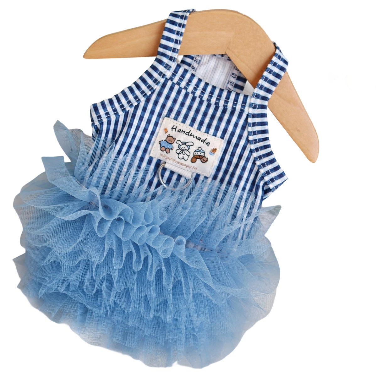 Dog Cat Striped Mesh Princess Dress Pet Clothing