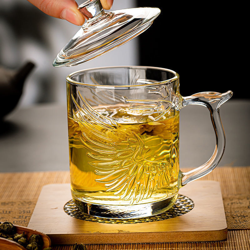 Glass Tea Cup with Lid