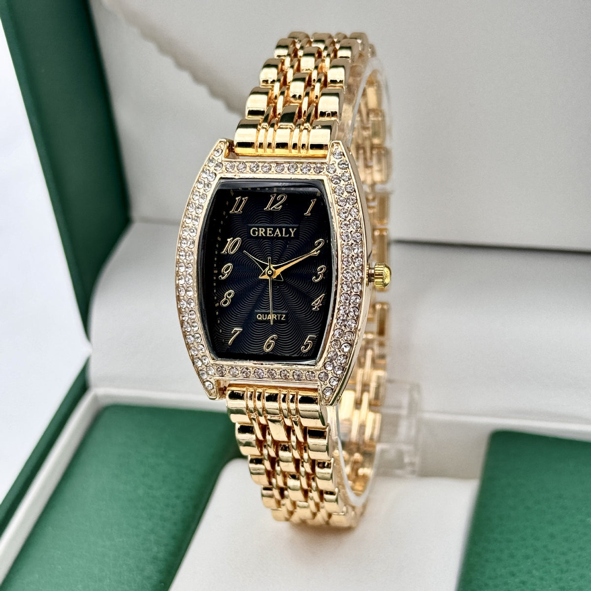 Women's Digital Analog Barrel-Shaped Quartz Watch