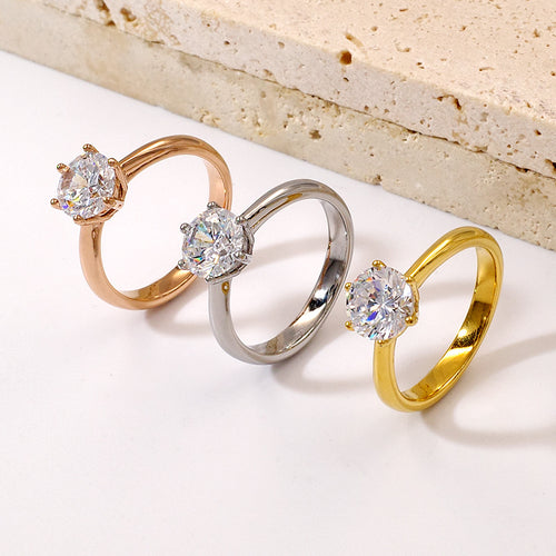 Classic Gold Plated Zircon Ring