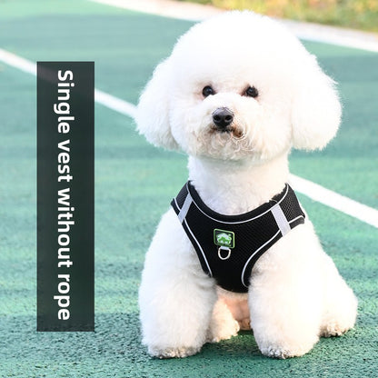 Pet Dog Cat Harness Vest Breathable Reflective Adjustable Walking Leash