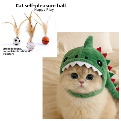 Adjustable Dinosaur Plush Cat Hat
