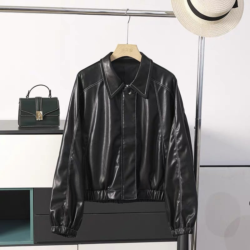 Women's vintage leather coat