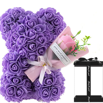 Eternal Rose Bear Gift with Decorative Box
