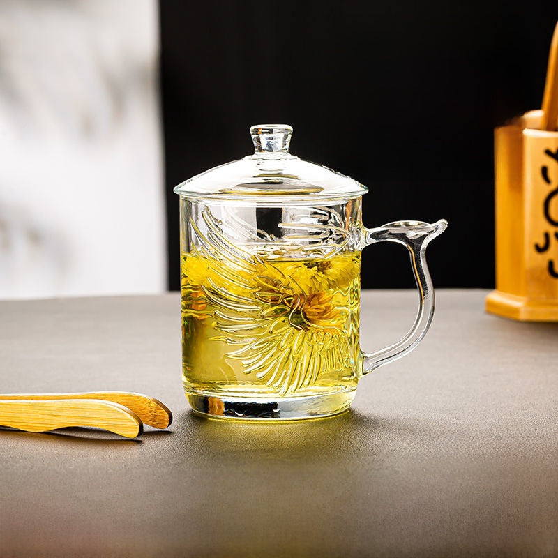 Glass Tea Cup with Lid