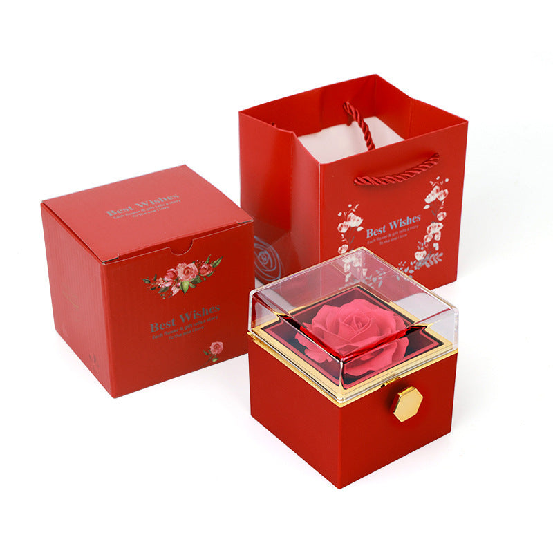 Automatic rotating rose flower gift box