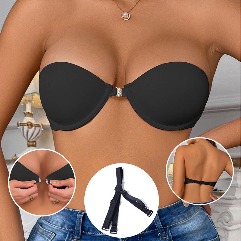 Front Closure Strapless Push Up Bra