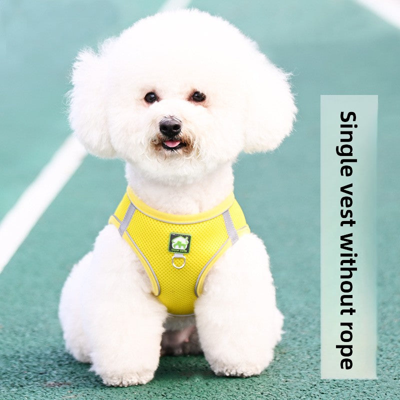 Pet Dog Cat Harness Vest Breathable Reflective Adjustable Walking Leash