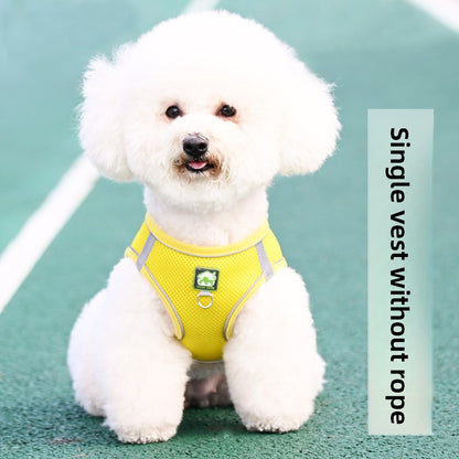 Pet Dog Cat Harness Vest Breathable Reflective Adjustable Walking Leash