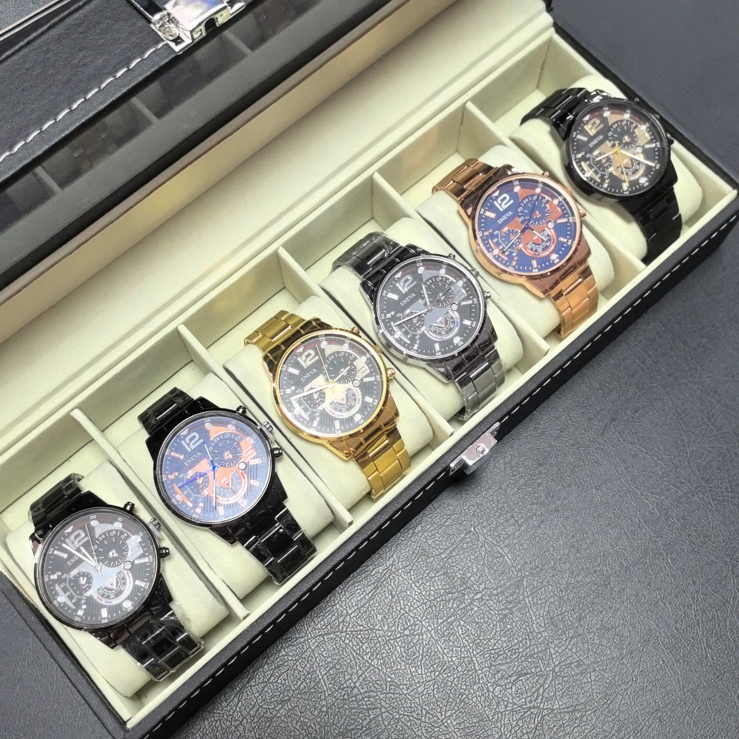 Mens Quartz Watch Set with Luminous Display