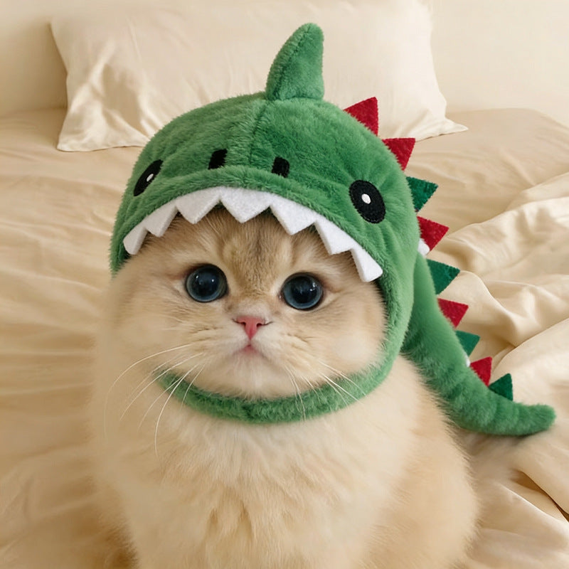 Adjustable Dinosaur Plush Cat Hat