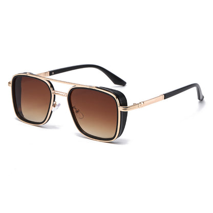 Geometric Metal Frame UV Protection Sunglasses