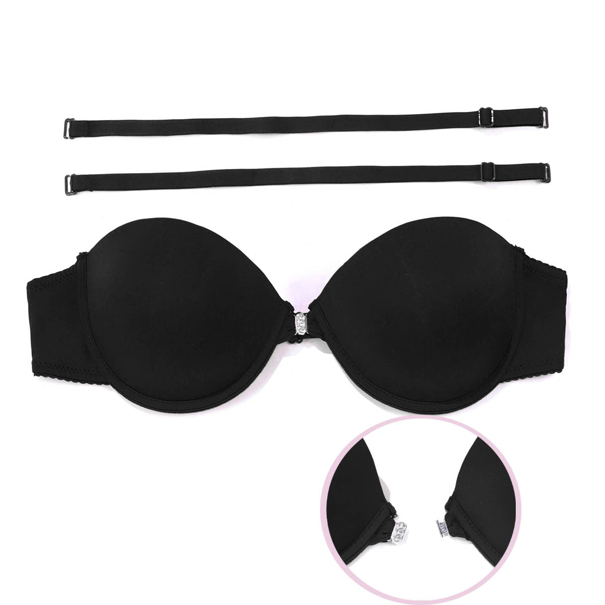 Front Closure Strapless Push Up Bra