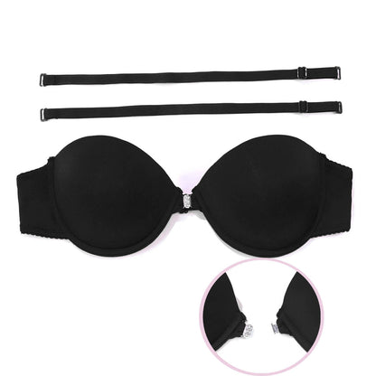Front Closure Strapless Push Up Bra