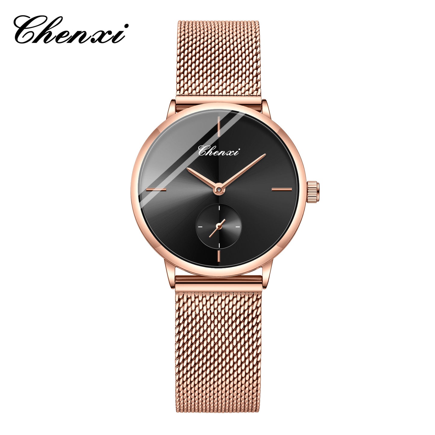 Slim Steel Mesh Quartz Watch for Couples