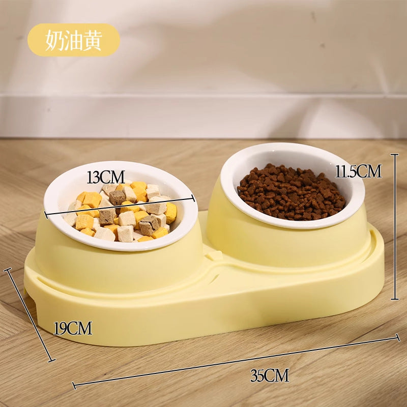 Double Compartment Pet Food Bowl