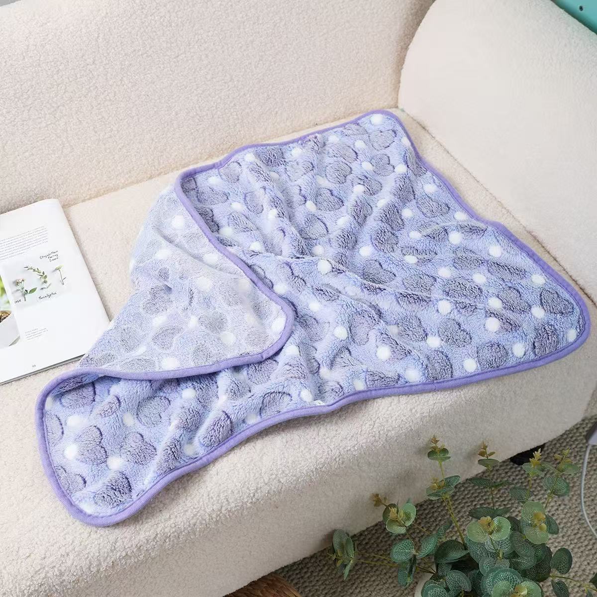 Manufacturer's Ready-Made Cat and Dog Mats, Blankets, Flannel Blankets, Four-Season Blankets, Pet Comfort and Warmth, Autumn and Winter Coral Velvet