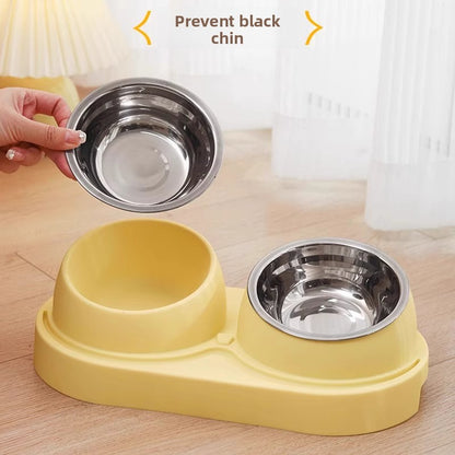 Double Compartment Pet Food Bowl
