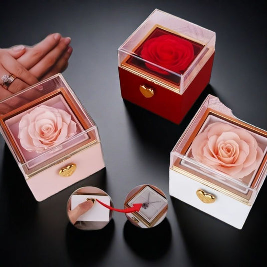 Automatic rotating rose flower gift box