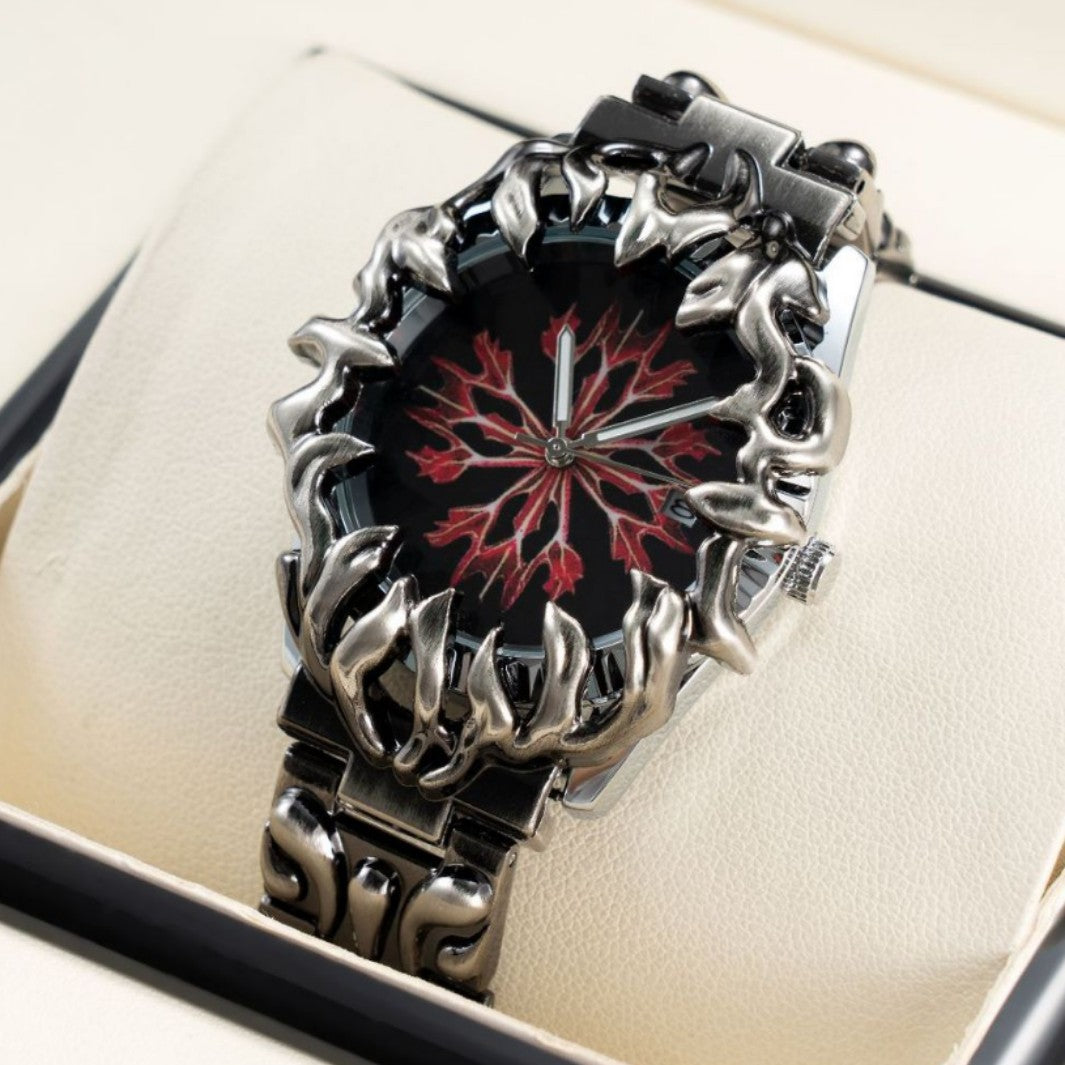 Men's Retro Y2K Claw Quartz Watch – Luminous Calendar Alloy Design
