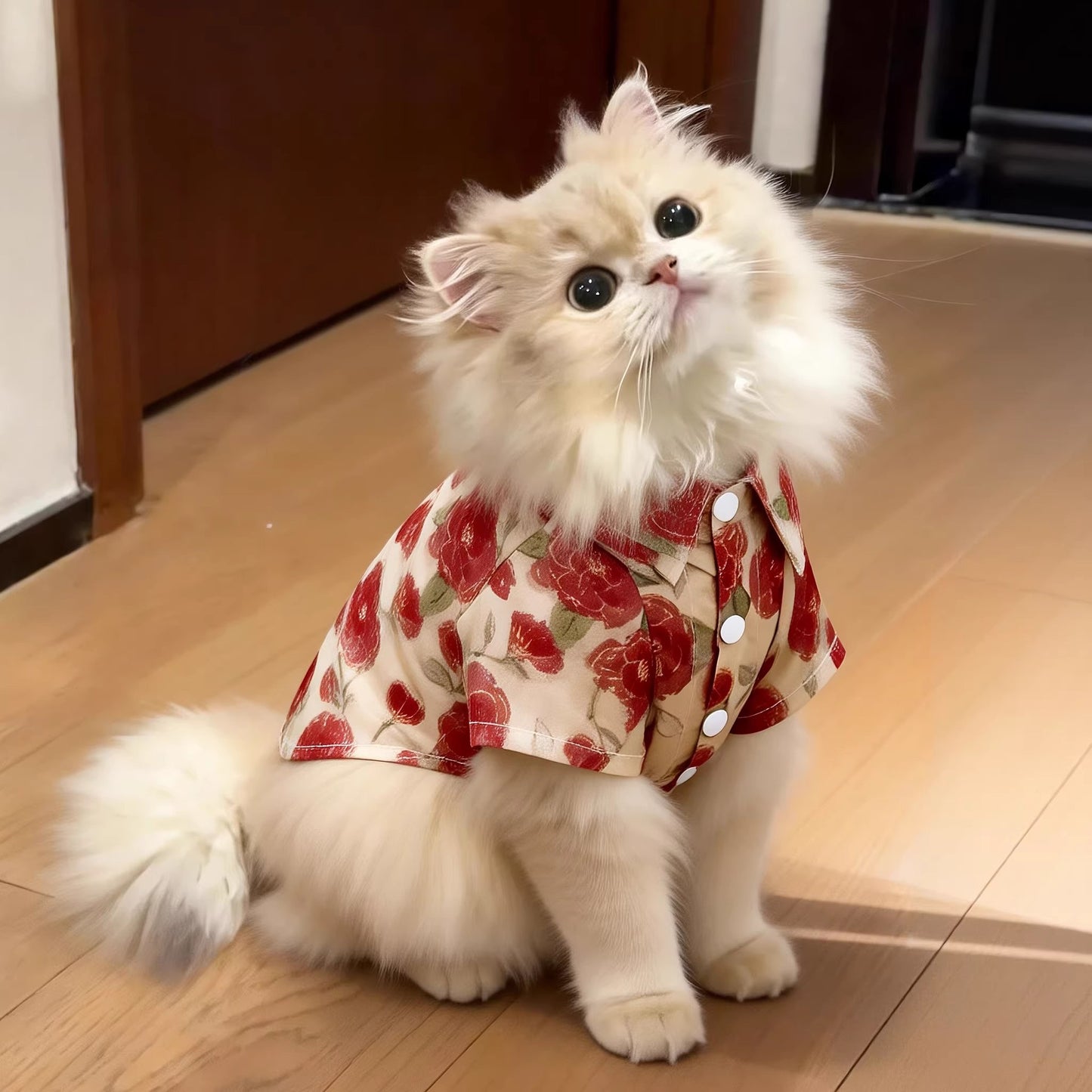 Floral Pet Shirt for Cats and Small Dogs