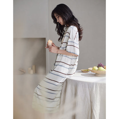Sleeping dress woman summer short-sleeved silk